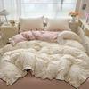 Lace Bed Four-piece Set, Skin-friendly Cloud-feeling Thin Quilt Cover, Bed Sheet Quilt Cover Three-piece Set