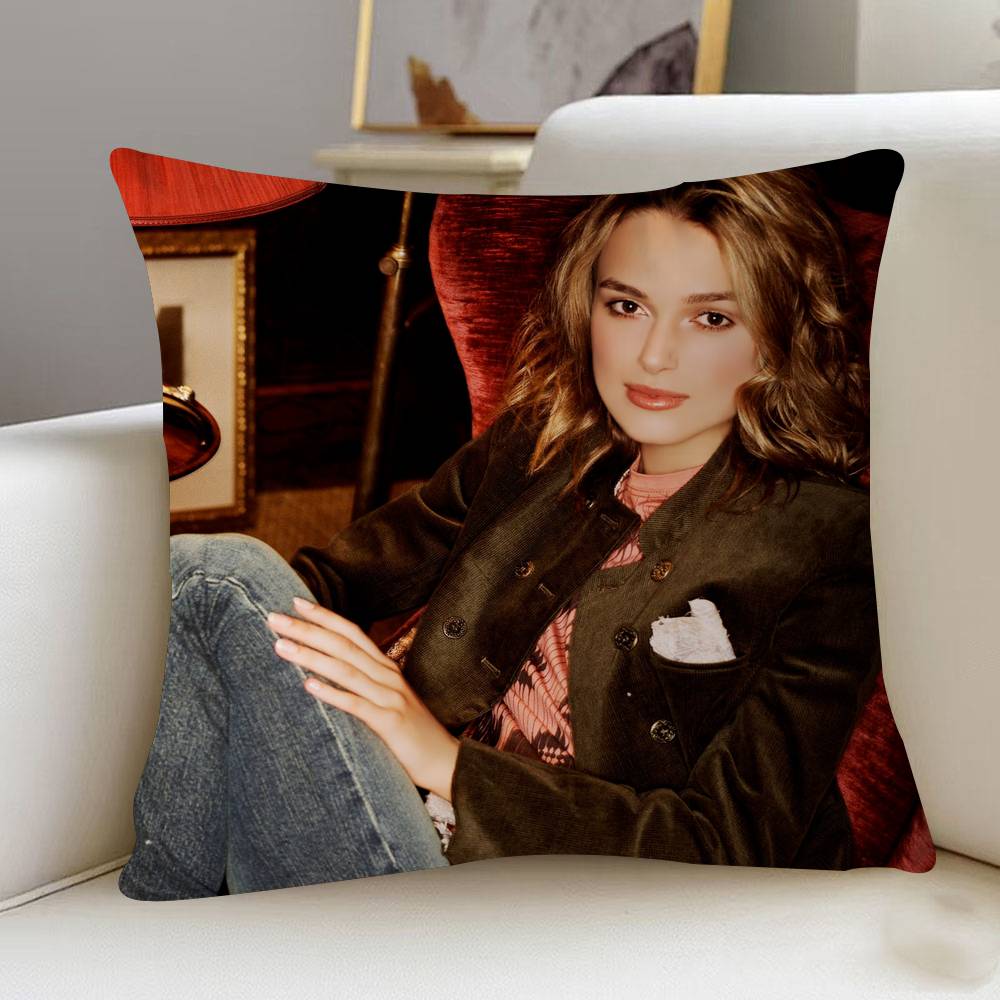 K-Keira Christina Knightley Decorative Room Aesthetics Pillow Case Home Decor Bedroom Sofa Bed Couch Pillow Cover 45x45