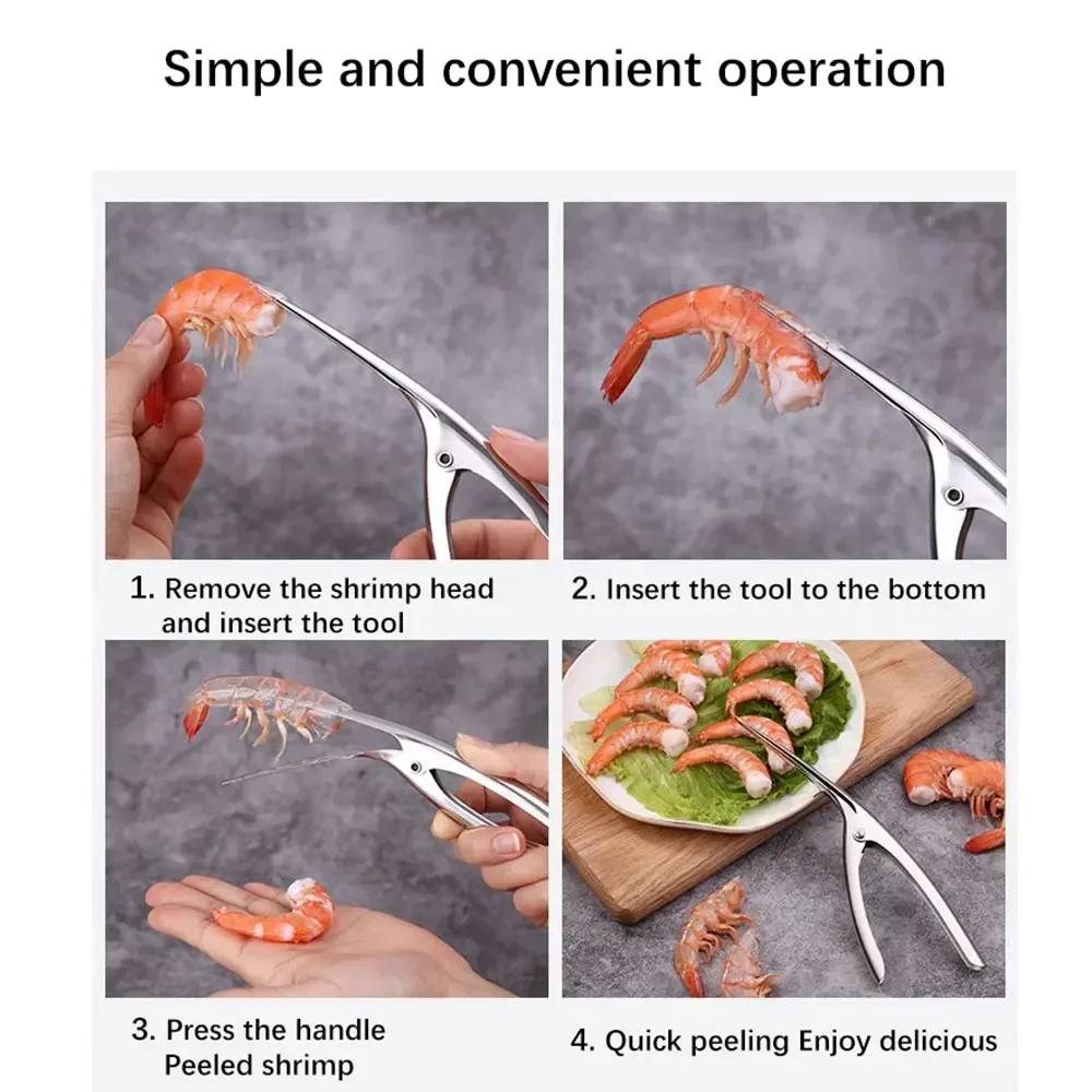 Stainless Steel Shrimp Peeler Prawn Deveiner Lobster Shell Remover for Effortless Seafood Preparation