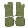 Oven Mitts Pot Holders Set Heat Proof Cotton Non Slip Kitchen Oven Gloves with Hanging   for Cooking Grilling Machine Washable