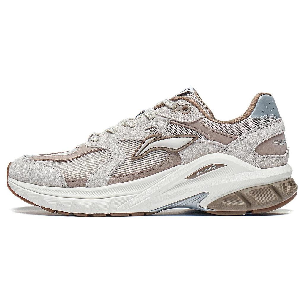 Li Ning Slip Resistant Abrasion Resistant Low top Sports Casual Shoes Women's Gray Brown AZGT012-4