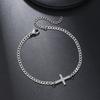 Fashion Cold Wind Stainless Steel Cuban NK Chain Double Layer Stacked Cross Bracelet Men's Hip Hop Street Bracelet Set