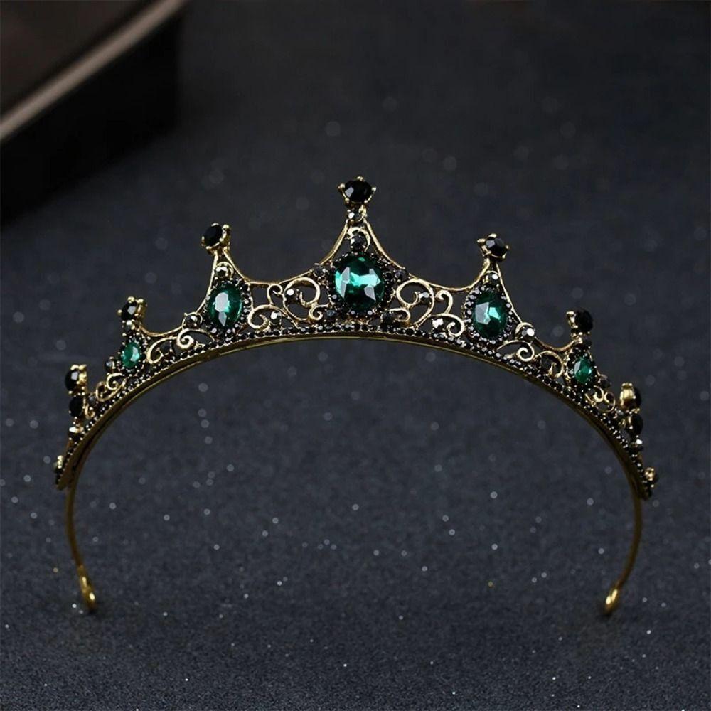 Rhinestone Baroque Retro Crown Bar Mitzvah Crown Bride Tiaras Metal Princess Crowns  Hair Jewelry