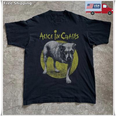 Heet! Alice in Chains Tripod Dog Unisex Katoen Zwart T-shirt, Maat S-5XL