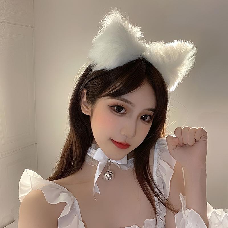 Wolf/Cat Ear Headband Cosplay Unisex Lingerie Plush Animal Ear Headband Accessories