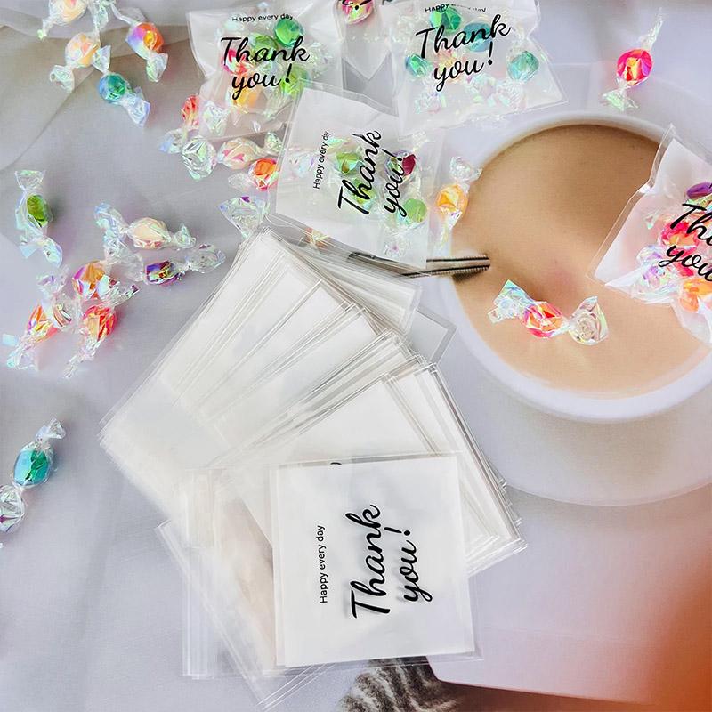 100/300/500PCS White Small Gift Bag Small Self Sealing OPP Bag For Storing Gifts Cookies Candies Self-adhesive Packaging