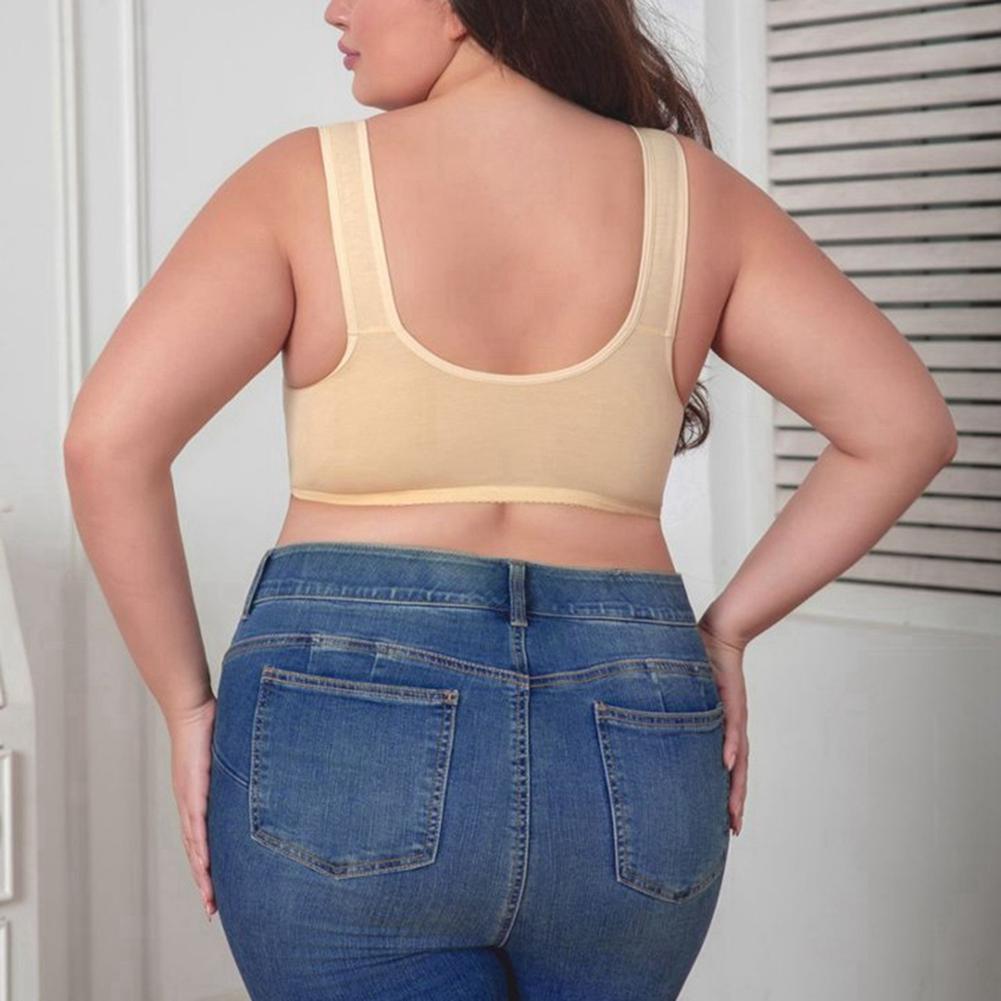 Women's Large Size Front Buckle Bra Vest Style Comfortable Bra