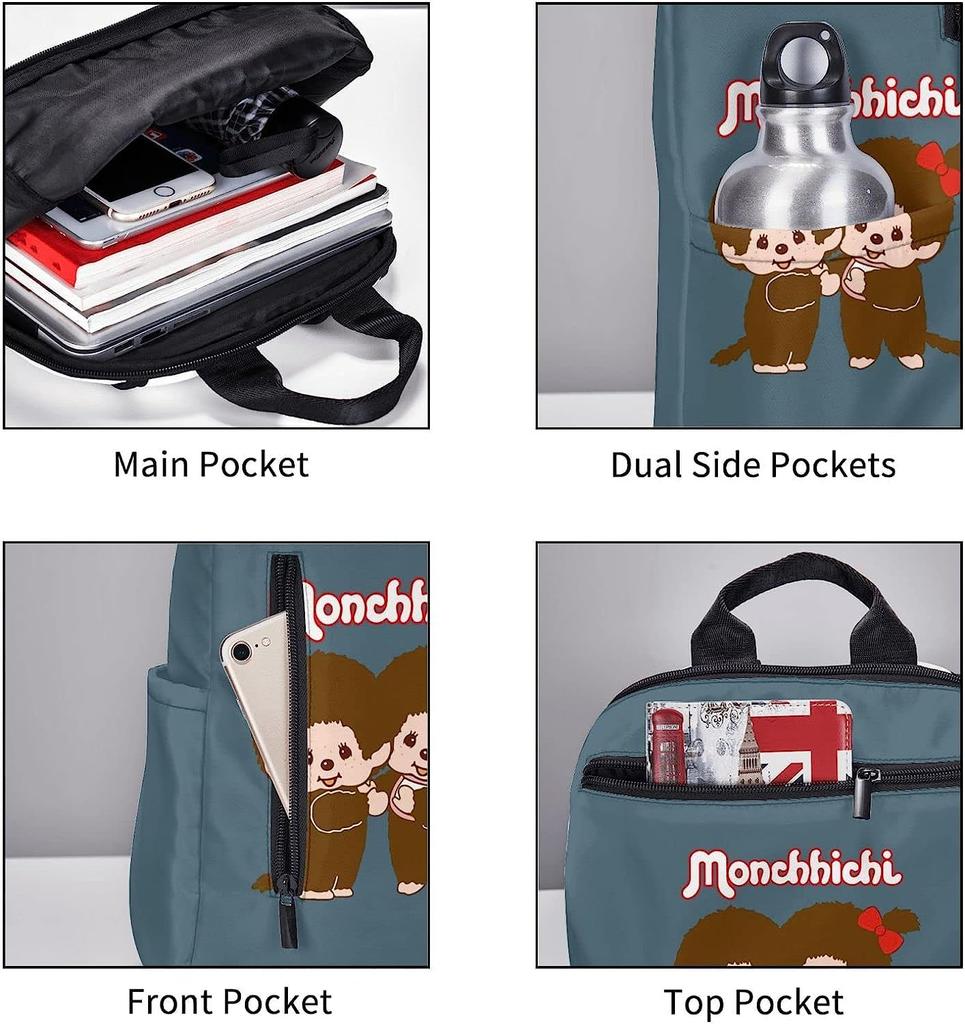 Barasu Monchhichi Backpack for Perfect for Business and Large and Includes Laptop Bag Men, Commuting, School, Trips, Travel, Capacity, Unisex,