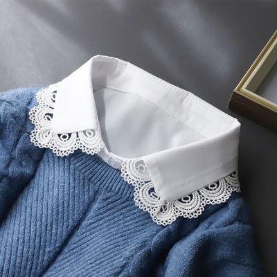 Chiffon Bambola Collo Staccabile Donna Mezza Camicia Bianco Falso Collo Donna Camicia con Falso Collo Kragen Sahte Yaka Kraagje Nep Dames