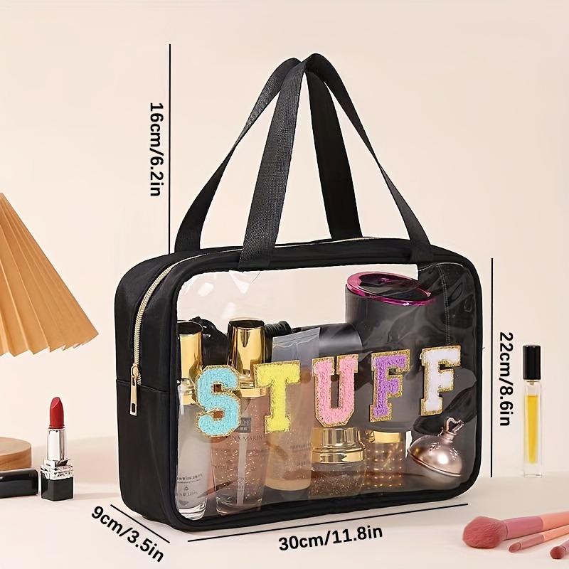 

Pu Frosted Clear Makeup Box Waterproof Travel Toiletry Bag Large Capacity Portable Bath Storage Bag Children s Lunch Bag чорний