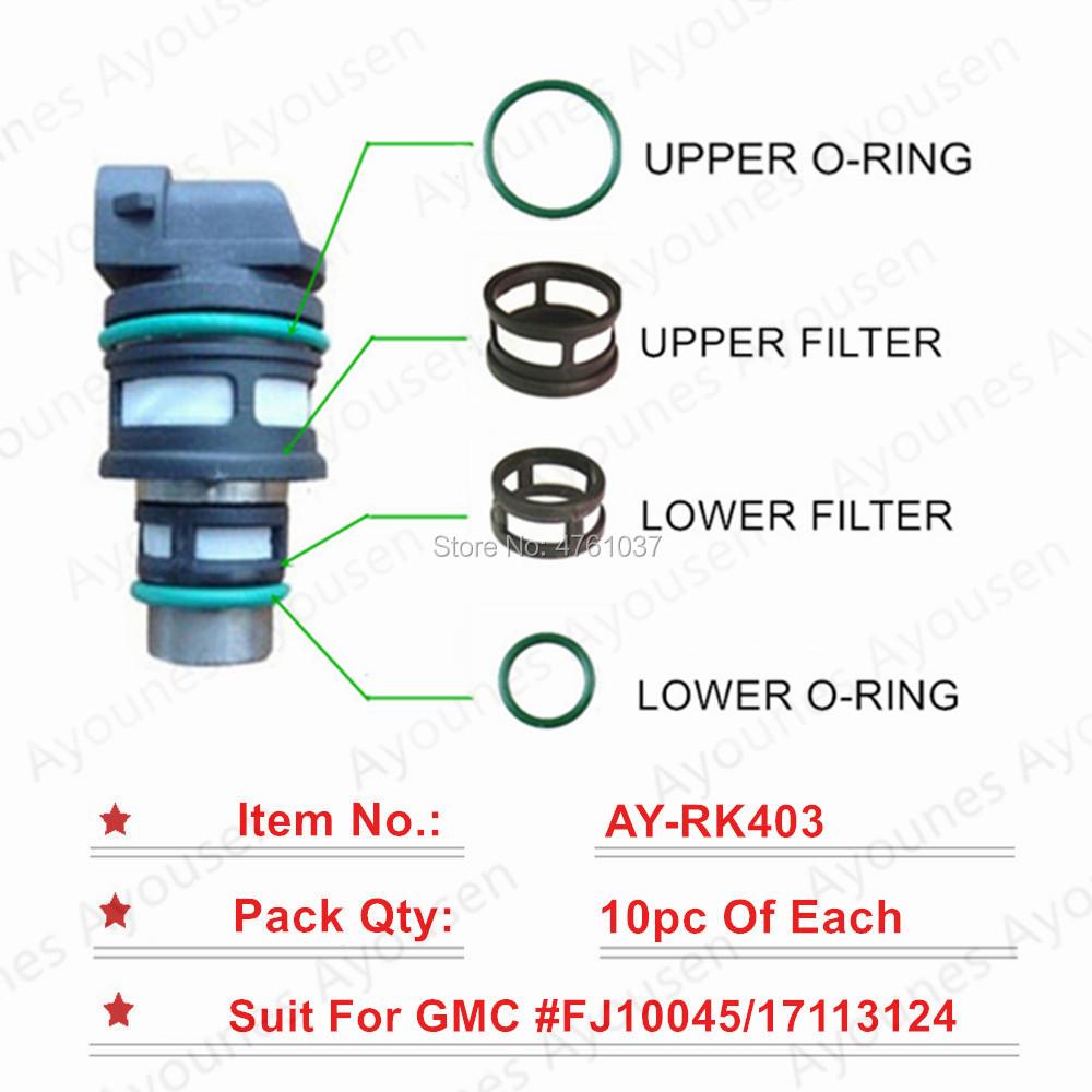 10 Sets Fuel Injector Repair Kit For Parts #117113124 FJ10045 For Chevy  Car Replacement  (AY-RK403)