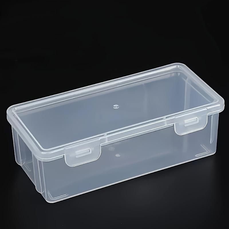 2pcs Large Transparent Storage Box with Hinged Lid Desk Storage Pen Pencil Marker Crafts School Office Desk Organizer Pen Holder