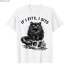 If I Fits I Sits Black Cat Skull Gothic Dark Humor Tshirt For Men Women 100 Cotton T Shirts Short Sleeve Tops 04201