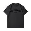 Men's 100% Cotton Crew Neck Short Sleeve T-Shirt, Casual Arched Letter Print Rich & Happy Pattern Soft Breathable Everyday Wear Top for Daily Outdoor