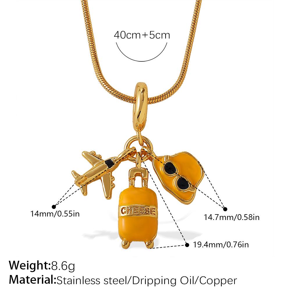 Urlaubsstil DIY Flugzeug Koffer Anhänger Halskette leichter Luxus High-End Design Kette Schmuck Damen