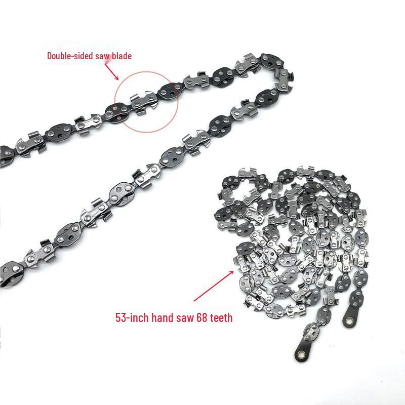 Portable Double-Sided 68 Blade Hand Saw with Whetstone and Plastic Handle Bracelet.