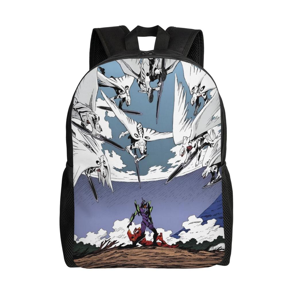 Custom EVA Evangelions Backpack Men Women Casual Bookbag for School College Manga Bags