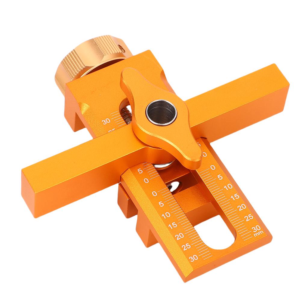 Cabinet Door Mounting Jig Aluminum Alloy Drillable Cabinet Door Positioner with 8mm Drill Bit for Woodworking Projects