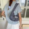 Pleated Bow Shoulder Bag Ruffles Underarm Bag All Match Plaid Armpit Bag  Handbags