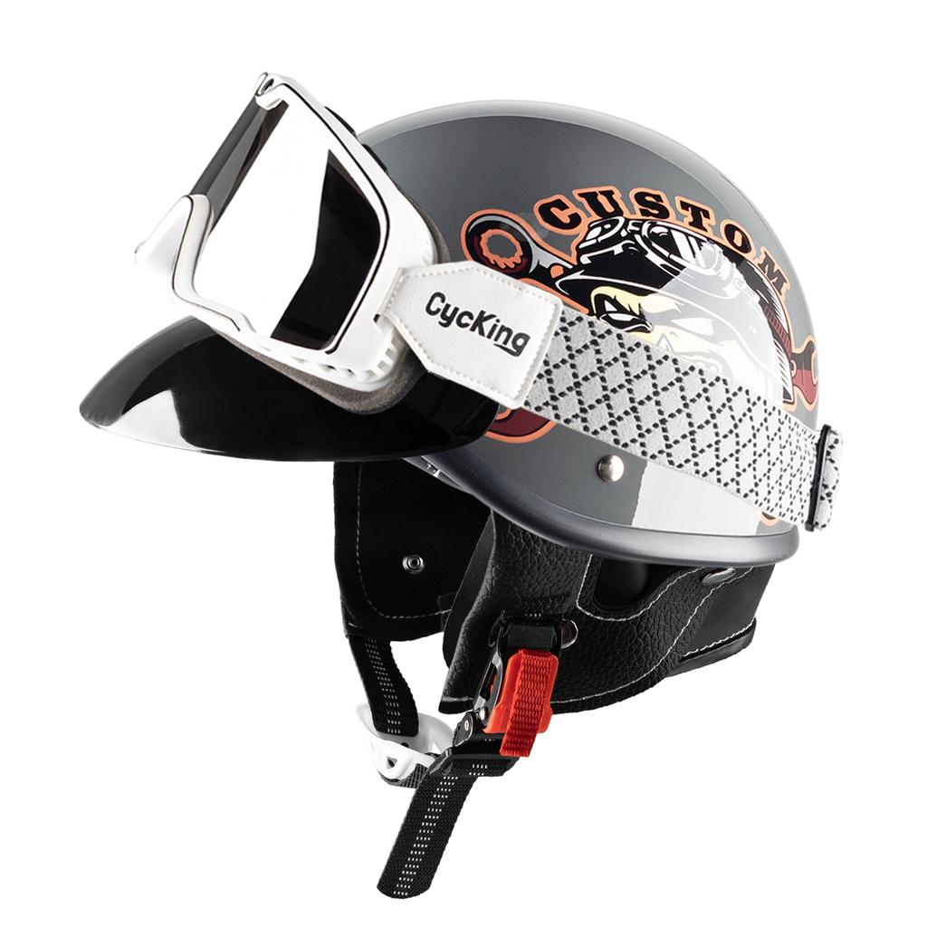 Cycking Japanese Vintage Half Helmet Open Motorcycle Helmet Scooter Skateboarding Unisex Common Muffler