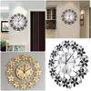 Metal Frame Wall Clock Iron Flower Wall-mounted Clock Elegant Decorative Clock Kitchen