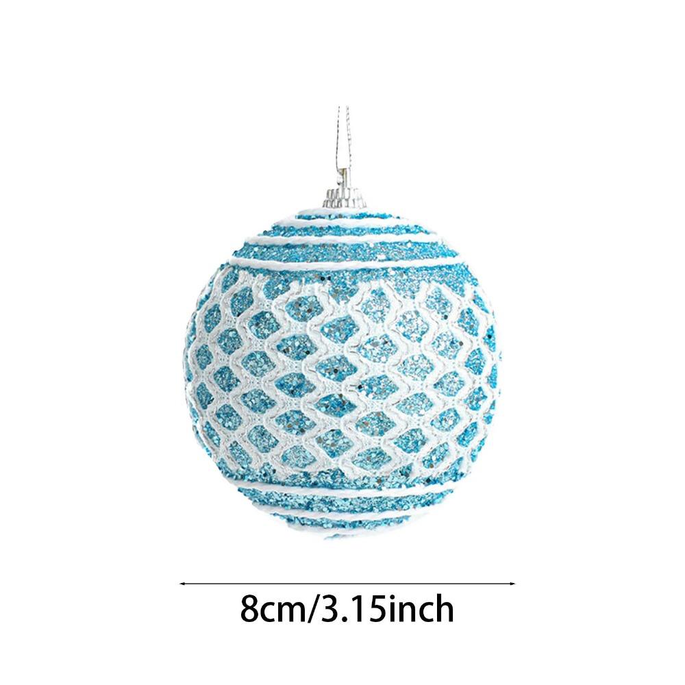 3pcs 8cm Foam Christmas Balls Pendants Sequin Shatterproof Xmas Tree Pendants Elegant Reusable Christmas Hanging Balls