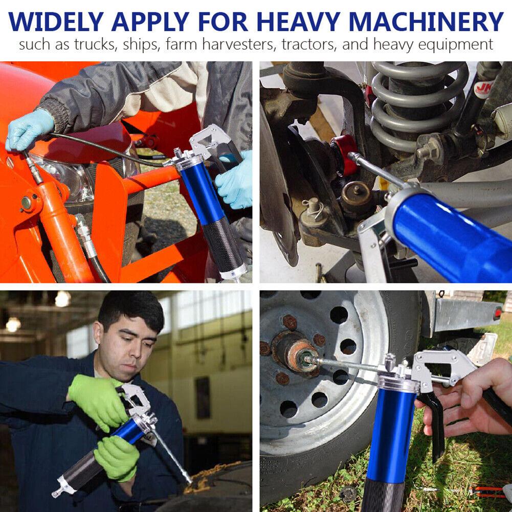 6000PSI-7000PSI Heavy Duty Quick Release Grease Gun Set 400CC Lubrication Syringe Manual Grip Grease Gun Greasing Injection Tool