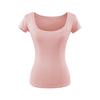 Square neck short-sleeved T-shirt women's summer new American Spice Girl style solid color sexy slim bottom top
