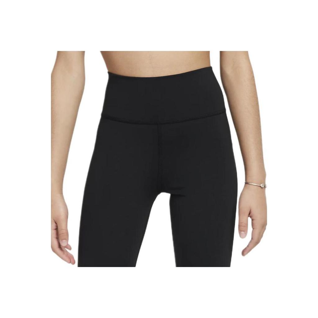 Nike One Dri-FIT Flared Leggings Black White For Girls FZ5609-010