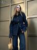 Frühling Neue Damenmode Umlegekragen Jeanshemdjacke Lange Hosen Set für Damen