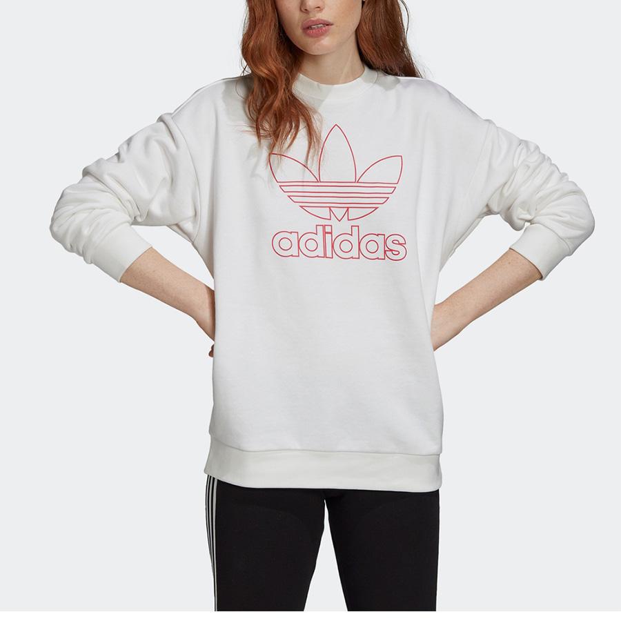 Adidas Originals Sweatshirts Women's White Crew Neck Moderate Regular GD2281