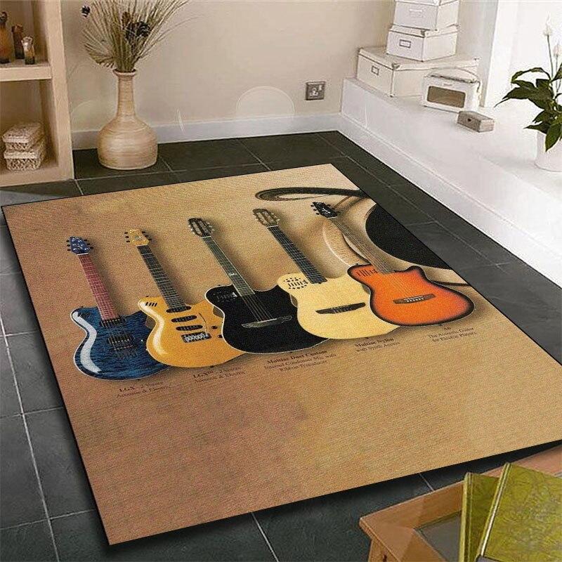 Music Is The Voice Of The Soul Guitar Room Bedroom Floor Mat Carpet Rugs and Carpets for Home Living Room