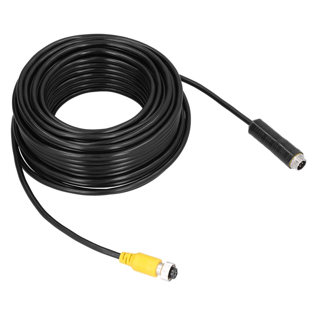 65.6ft 4Pin Car Video Extension Cable with Waterproof Shielded for CCTV Rearview Camera Truck Trailer Bus