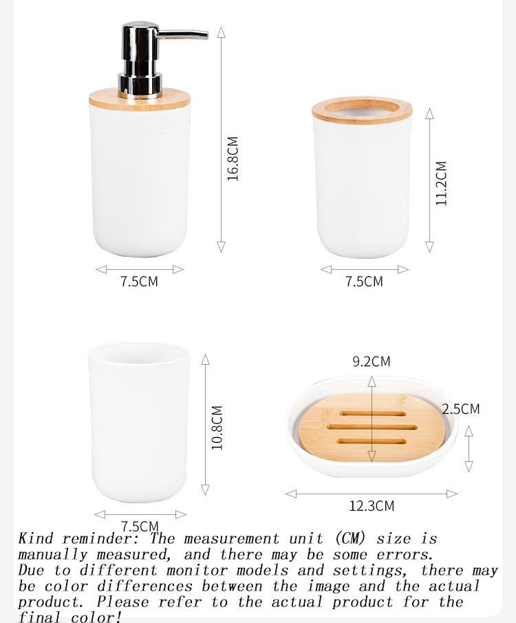 Fashionable Bathroom Bamboo and Wood Kit Nordic Toilet Supplies Bathroom Supplies Storage Set Bathroom Four Piece Set