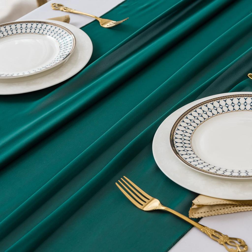 1PC/4PCS Chiffon Table Runner 30x300cm Sheer Romantic Table Runner for Wedding Birthday Party Bridal Shower Outdoor Decoration