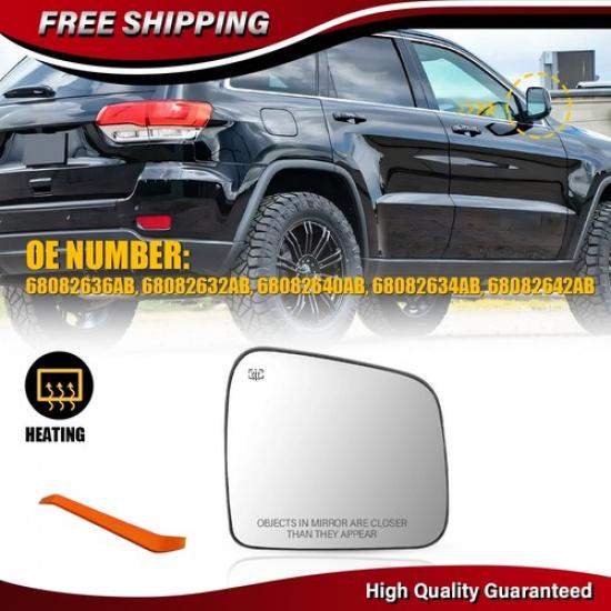 Right Side Heated Mirror Glass For 2011-2022 Jeep Grand Cherokee & Dodge Durango