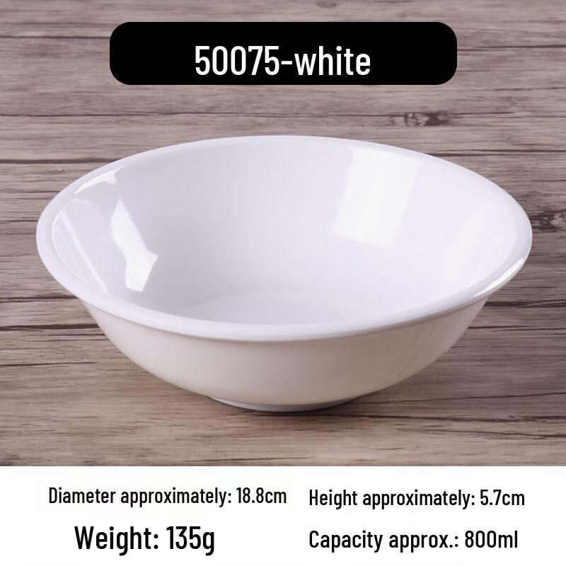 Commercial Melamine Imitation Porcelain Dinner Bowls - Pack of 10