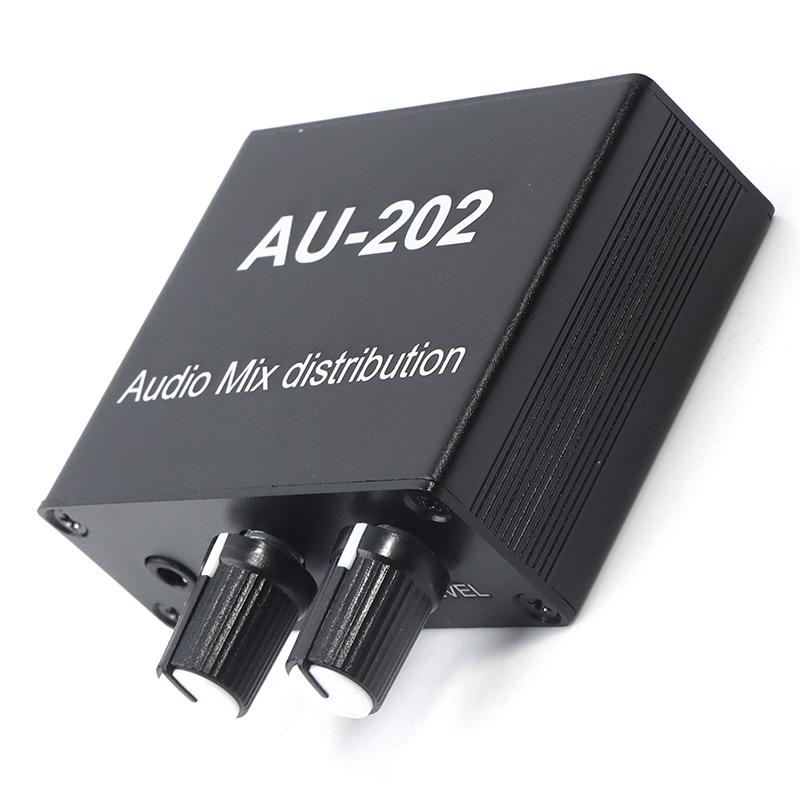 Stereo Mixer Audio Distributor For Headphone External Power Amp Volume