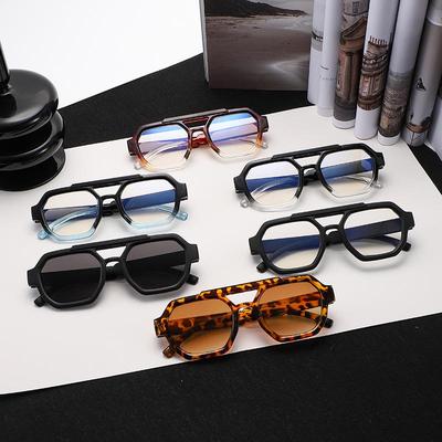 2025 Stylish Double Bridge Polygonal Sunglasses for Men & Women - Trendy UV Protection with Unique Design for Driving
