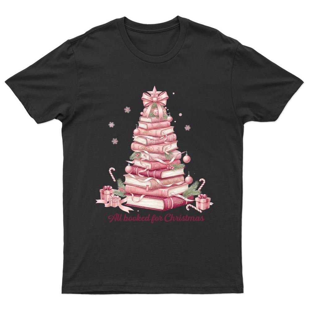 All Booked For Christmas TShirt Unisex Gift Retro Seasonal Funny Xmas Santa D
