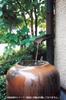 Rainwater outlet Pakkon set for PVC rain gutters. Color: Brown. Material: Stainless steel.
