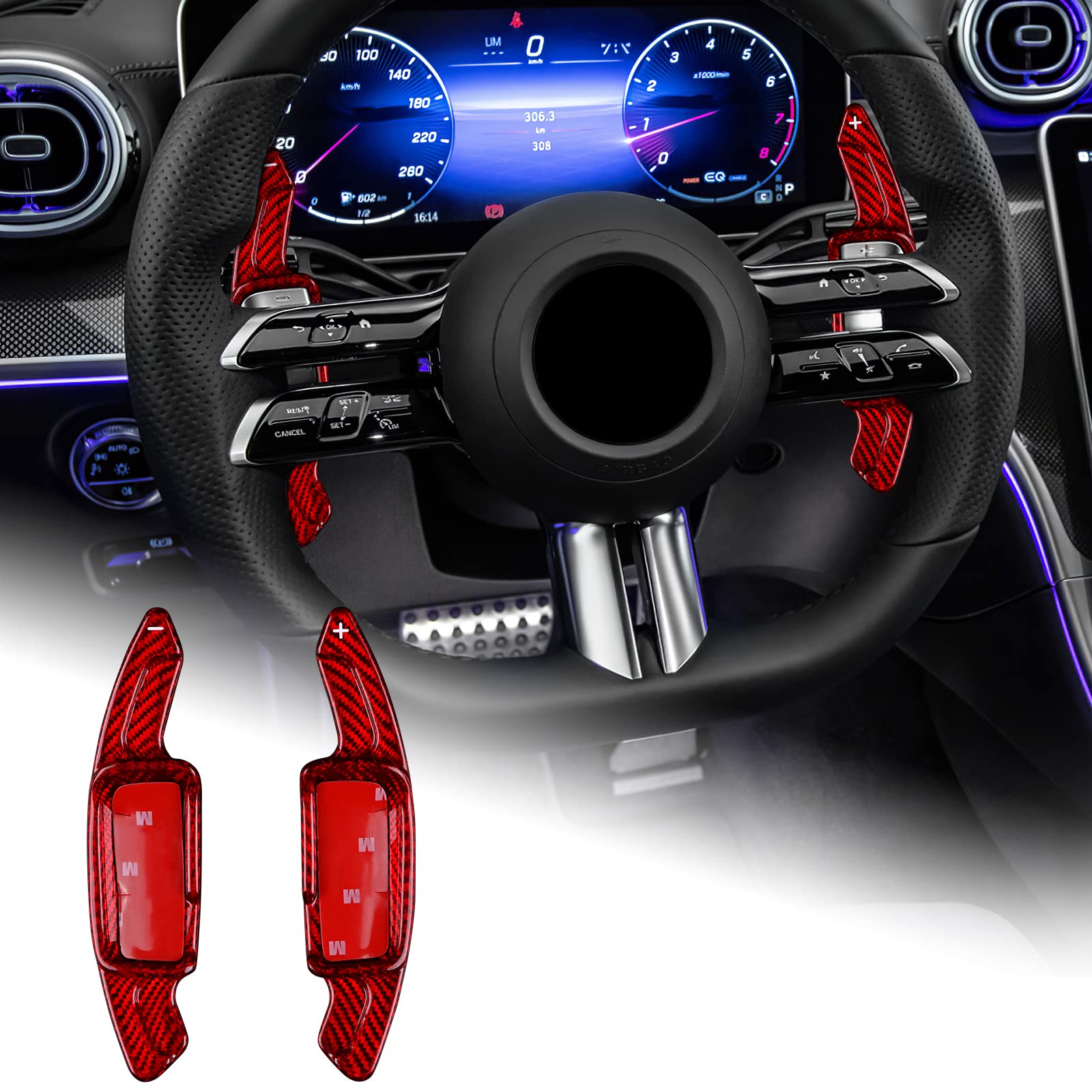 

AIRSPEED Real Hard Carbon Fiber Car Paddle Shift Covers for and Stylish Paddle and Interior Accessories Mercedes-Benz C/E/S-Class W206, W213, S213,