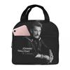Sacs à déjeuner Johnny Hallyday Portables Isolés Oxford Glacière France Musicien Thermique Pique-nique Boîte à lunch de travail pour Femmes Filles
