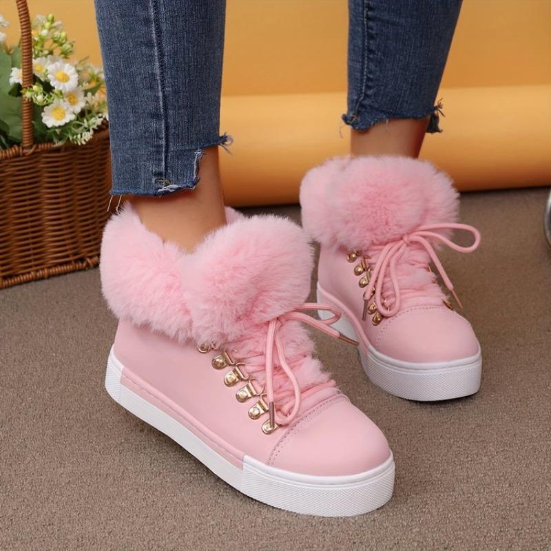 Fashion Women Ankle Boots Outdoor Fashion Sneakers Warm Big Size Thickened Fluff Snow Boots Winter Designer Brand Luxury Women Shoes