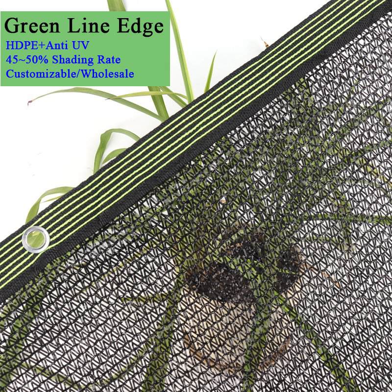3Pin Black Sun Shade Net Anti-UV Garden Buildings Greenhouse Plant Sun Shelter Cover Balcony Shadow Mesh Gazebo Shading Awning