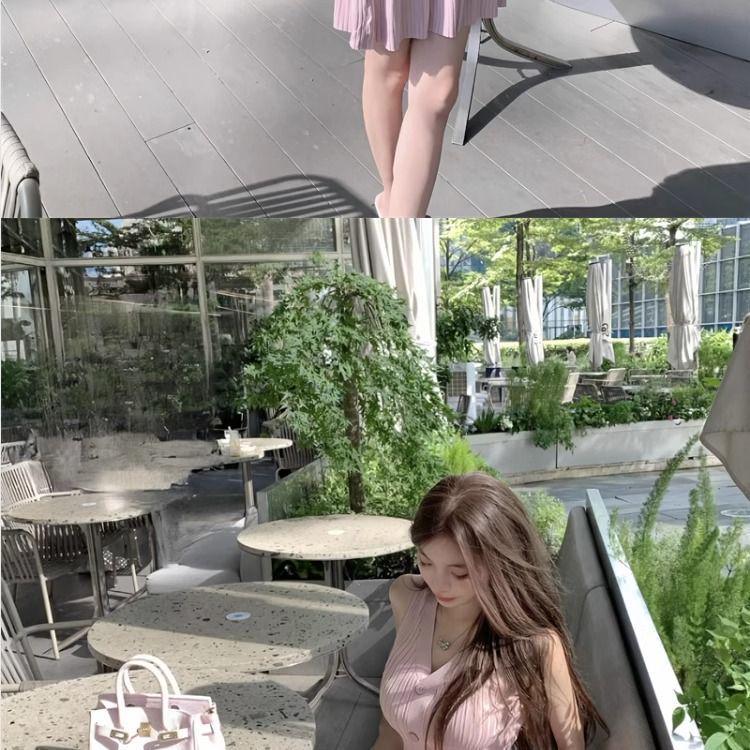 Elegant Ice Silk Sleeveless Tank Dress with Waist-Hugging Fit for Women