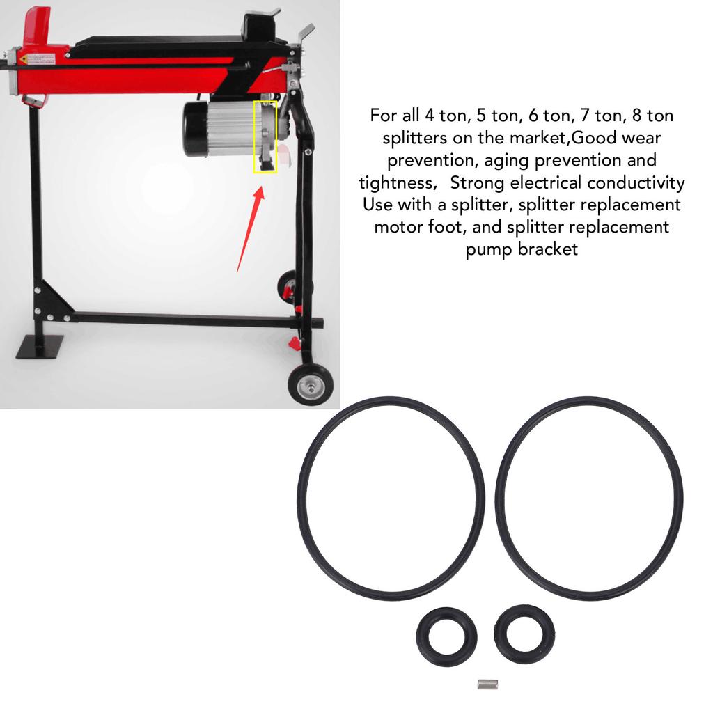 Divisor de troncos Kit para 4-8 Toneladas Motor Eléctrico Hidráulico Bomba de Repuesto Carcasa de Hierro Goma Kit Divisor de Troncos Hidráulico