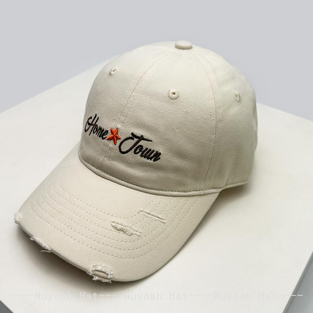 And Women Korean Style Broken Style Letter Prints Embroidery Baseball Caps Sun Protection Star All-Match Street Style Peaked Hats Casual Trendy Ins