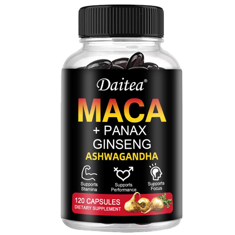 Maca Root (Black, Red, And Yellow) Dietary Supplement, With Herbal Extracts, 120 Softgels 120 Capsules