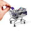 Mini Supermarket Shopping Trolley Cart Desktop Model Children's Toys Home Decoration Miniature